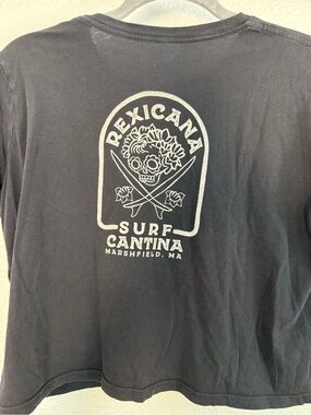 Cisco Brewing Surf Cantina Black Graphic Crop Tee